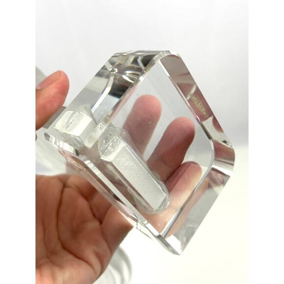 VTG Czech Bohemia Glass Crystal Mary & Jesus Frosted Figures 1970's Set Bookend - Picture 8 of 16